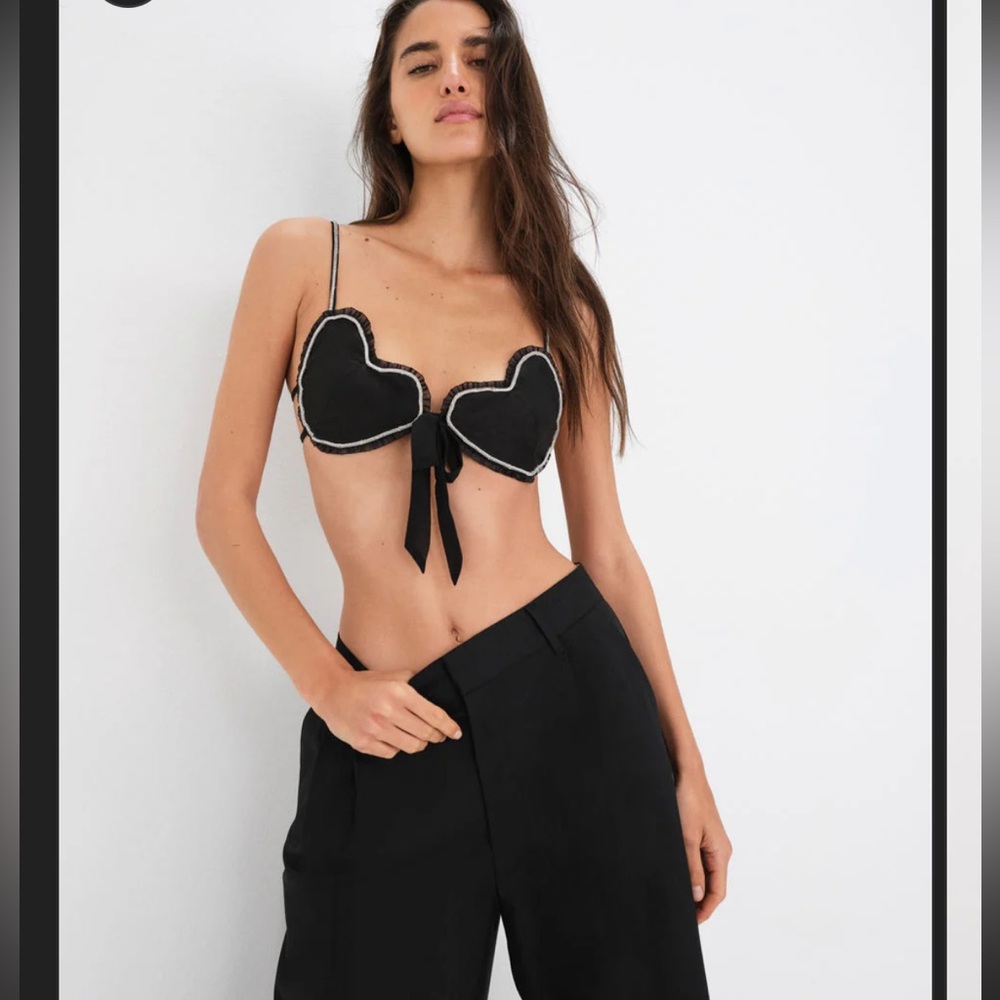 For Love and Lemons Cora heart bra sequin top NWT